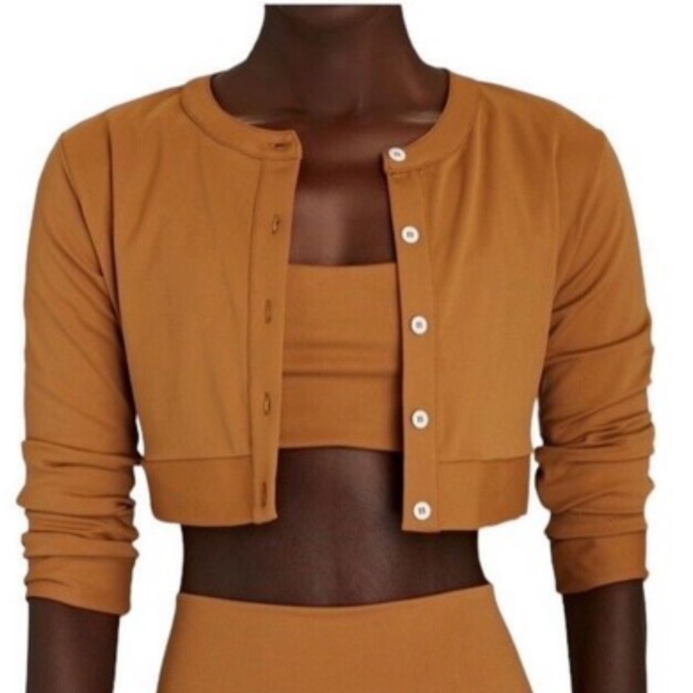WeWoreWhat Knit Cropped Crewneck Cardigan Button Down Crop Top Size XSmall NWOT